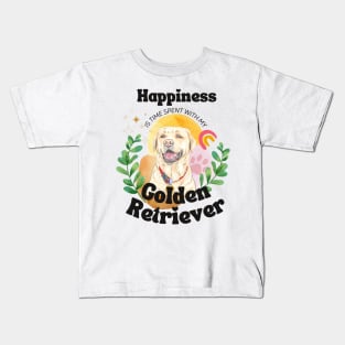 Happiness with English Mini Golden Retriever Mom Dog Mom Goldador Golden Mom Kids T-Shirt